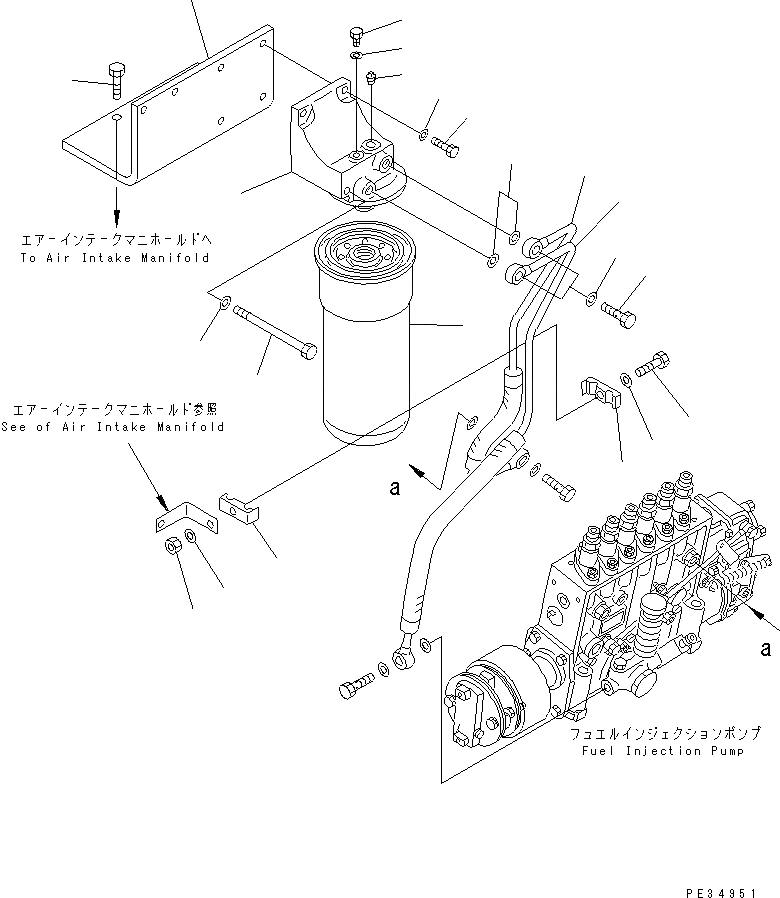 Схема запчастей Komatsu SA6D140E-2A-7 - ТОПЛИВН. ФИЛЬТР. ДВИГАТЕЛЬ