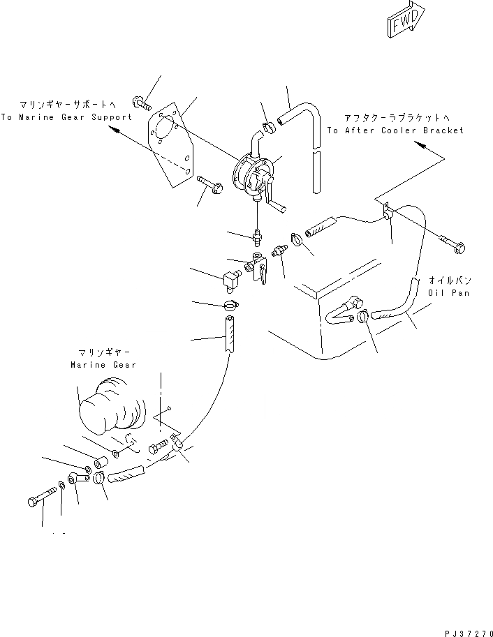 Схема запчастей Komatsu SA6D108-1D - ДРЕНАЖ НАСОС (M-T) (ОПЦИОНН)(№9-) ДВИГАТЕЛЬ