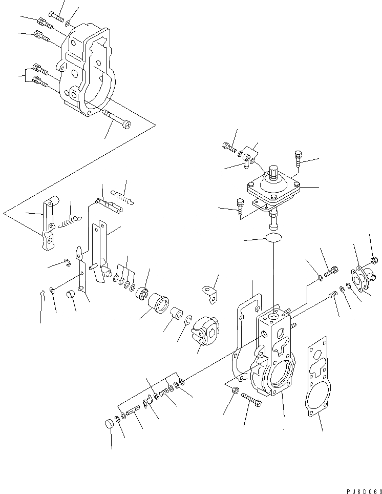 Схема запчастей Komatsu SA6D108-1D - ТОПЛ. НАСОС (РЕГУЛЯТОР) (/) (ВНУТР. ЧАСТИ)(№-) ДВИГАТЕЛЬ