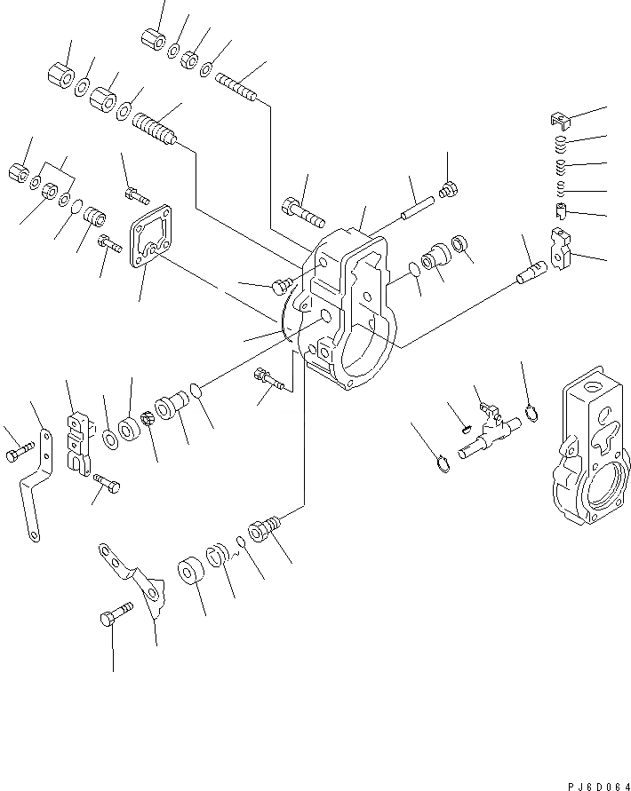 Схема запчастей Komatsu SA6D108-1D - ТОПЛ. НАСОС (РЕГУЛЯТОР) (/) (ВНУТР. ЧАСТИ)(№-) ДВИГАТЕЛЬ
