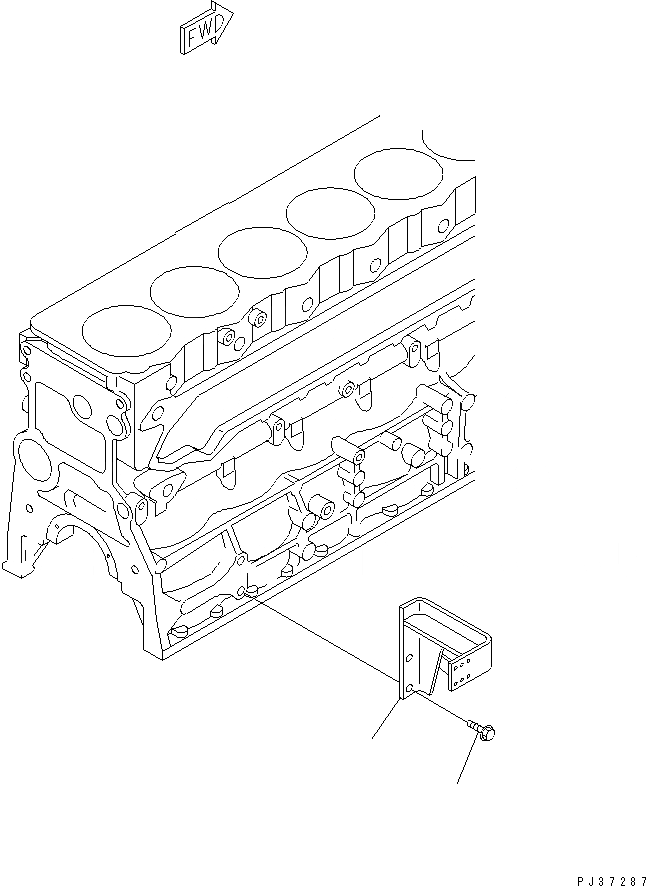 Схема запчастей Komatsu SA6D108-1B-T - КАБЕЛЬ СУППОРТ ДВИГАТЕЛЬ
