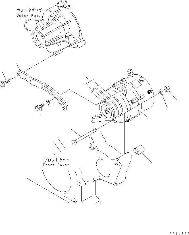 Схема запчастей Komatsu SA6D108E-2A-S7 - КРЕПЛЕНИЕ ГЕНЕРАТОРА (7A) (С НЕ ЗАКАЛЕНН. ШКИВ)(№7-) ДВИГАТЕЛЬ