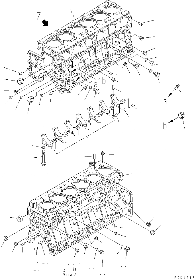 Схема запчастей Komatsu SA6D140-2A-G - БЛОК ЦИЛИНДРОВ (/)(№7-) ДВИГАТЕЛЬ