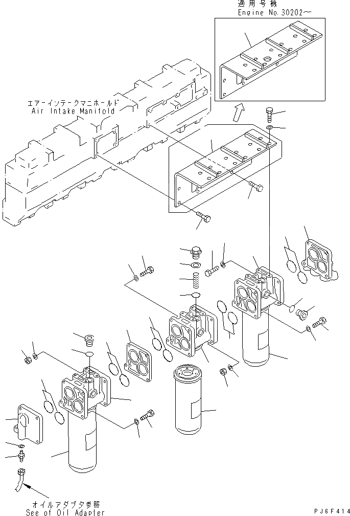Схема запчастей Komatsu SA6D140-2A-G - МАСЛ. ФИЛЬТР(№9-) ДВИГАТЕЛЬ