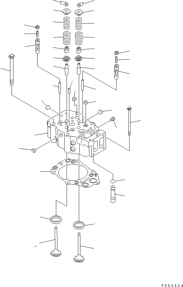 Схема запчастей Komatsu SA6D140-2B-G - ГОЛОВКА ЦИЛИНДРОВ(№-) ДВИГАТЕЛЬ
