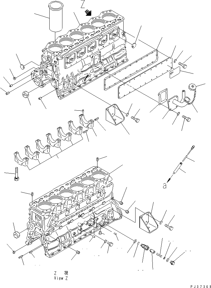 Схема запчастей Komatsu SA6D110-1G - БЛОК ЦИЛИНДРОВ(№-9999) БЛОК ЦИЛИНДРОВ
