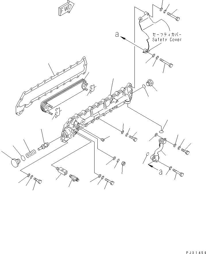 Схема запчастей Komatsu SA6D110-1P-B - СИСТЕМА СМАЗКИ МАСЛООХЛАДИТЕЛЬ(№-) СИСТЕМА СМАЗКИ МАСЛ. СИСТЕМА