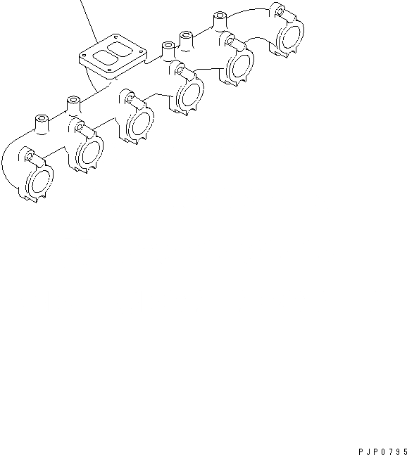 Схема запчастей Komatsu SA6D114E-1-GD - ВЫПУСКНОЙ КОЛЛЕКТОР ДВИГАТЕЛЬ