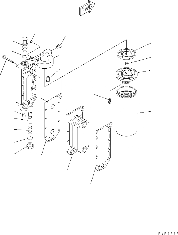 Схема запчастей Komatsu SA6D114E-1-GD - МАСЛООХЛАДИТЕЛЬ И МАСЛ. ФИЛЬТР ДВИГАТЕЛЬ