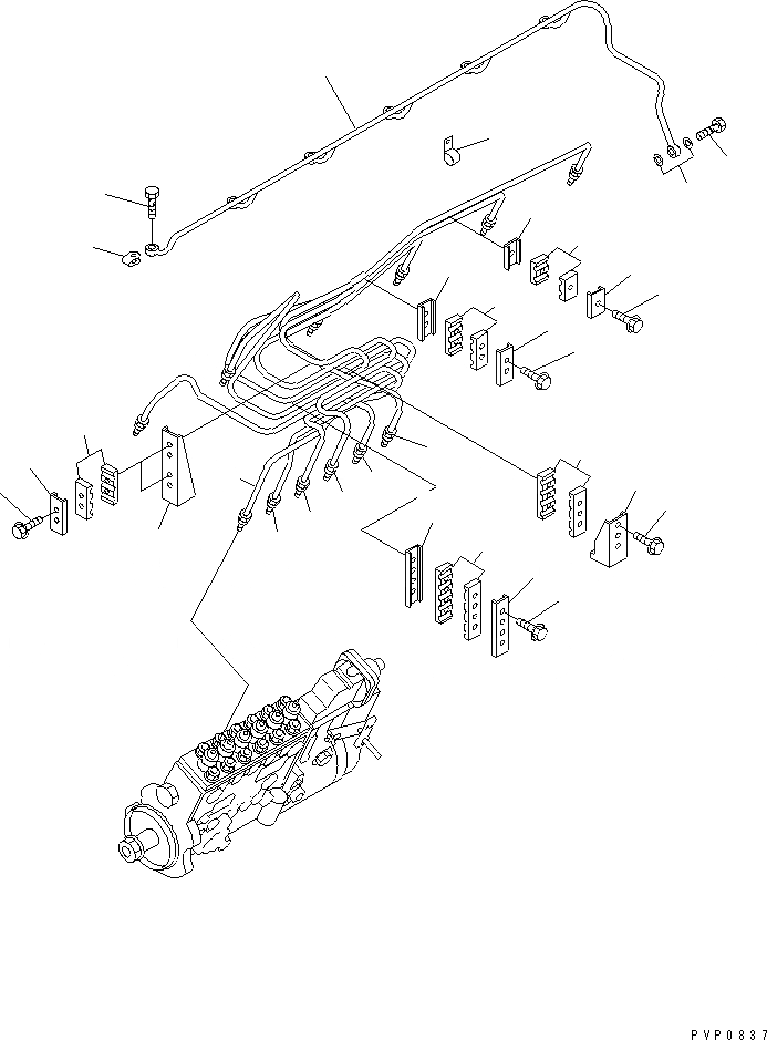 Схема запчастей Komatsu SA6D114E-1-GD - ТРУБКИ ВПРЫСКА ДВИГАТЕЛЬ
