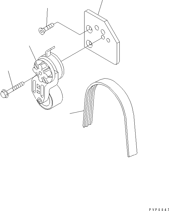 Схема запчастей Komatsu SA6D114E-1-GD - НАТЯЖИТЕЛЬ РЕМНЯ ДВИГАТЕЛЬ