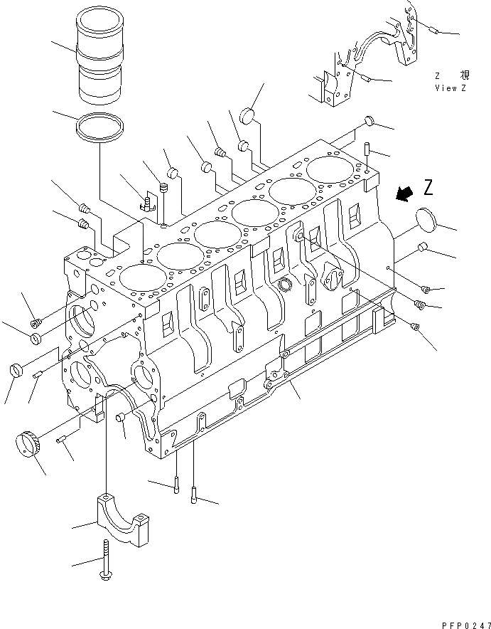 Схема запчастей Komatsu SA6D114E-1A-KU - БЛОК ЦИЛИНДРОВ ДВИГАТЕЛЬ