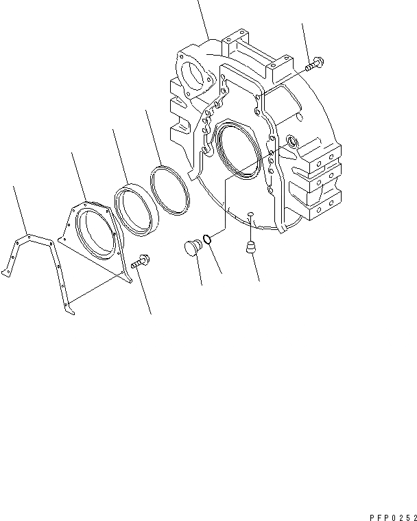 Схема запчастей Komatsu SA6D114E-1A-KU - КАРТЕР МАХОВИКА ДВИГАТЕЛЬ
