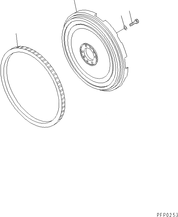Схема запчастей Komatsu SA6D114E-1A-KU - МАХОВИК ДВИГАТЕЛЬ