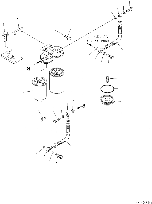 Схема запчастей Komatsu SA6D114E-1A-KU - ТОПЛИВН. ФИЛЬТР. И ТРУБЫ ДВИГАТЕЛЬ