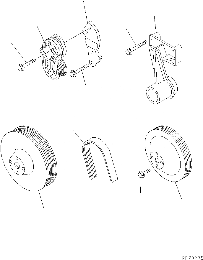 Схема запчастей Komatsu SA6D114E-1A-KU - ПРИВОД ВЕНТИЛЯТОРА ШКИВ И НАТЯЖНОЙ РОЛИК ДВИГАТЕЛЬ