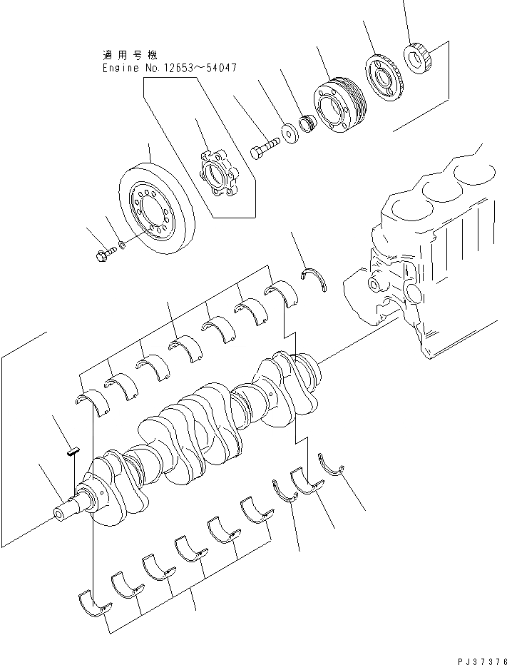 Схема запчастей Komatsu SA6D110-1C - КОЛЕНВАЛ БЛОК ЦИЛИНДРОВ