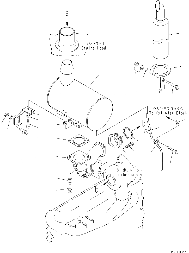 Схема запчастей Komatsu SA6D110-1F - ГЛУШИТЕЛЬ И КРЕПЛЕНИЕ ГОЛОВКА ЦИЛИНДРОВ