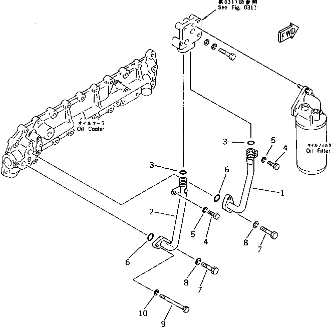 Схема запчастей Komatsu SA6D110-1F - СИСТЕМА СМАЗКИ МАСЛОПРОВОДЯЩАЯ ЛИНИЯ СИСТЕМА СМАЗКИ МАСЛ. СИСТЕМА