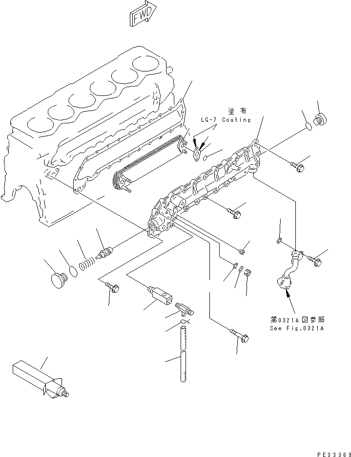 Схема запчастей Komatsu SA6D110-1R - СИСТЕМА СМАЗКИ МАСЛООХЛАДИТЕЛЬ(№8-) СИСТЕМА СМАЗКИ МАСЛ. СИСТЕМА