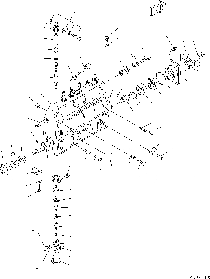 Схема запчастей Komatsu SA6D110-1D - ТОПЛ. НАСОС (НАСОС)(№-9999) ТОПЛИВН. СИСТЕМА