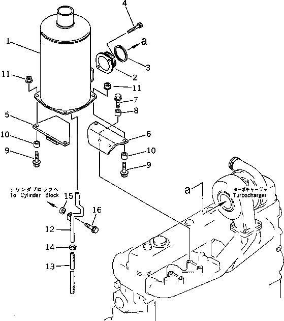 Схема запчастей Komatsu SA6D110-1G - ГЛУШИТЕЛЬ И КРЕПЛЕНИЕ ГОЛОВКА ЦИЛИНДРОВ