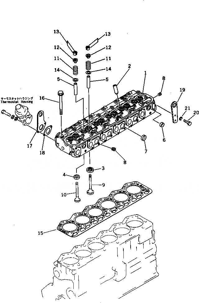Схема запчастей Komatsu SA6D110-1U - ГОЛОВКА ЦИЛИНДРОВ ГОЛОВКА ЦИЛИНДРОВ