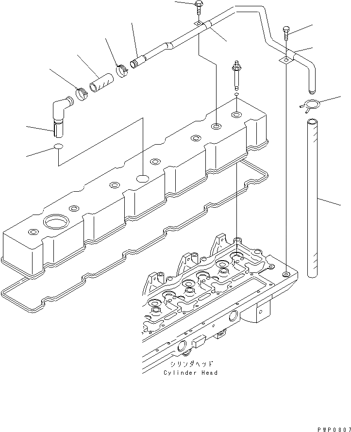 Схема запчастей Komatsu SA6D114E-2-KB - САПУН И ШЛАНГИ ДВИГАТЕЛЬ