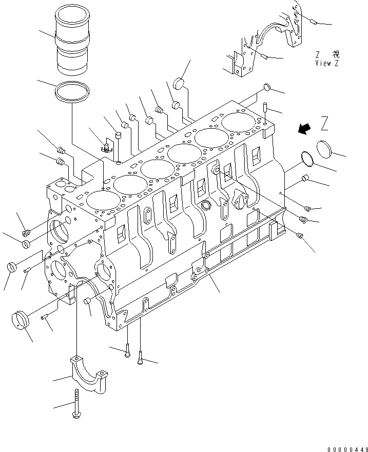 Схема запчастей Komatsu SA6D114E-2-KB - БЛОК ЦИЛИНДРОВ ДВИГАТЕЛЬ