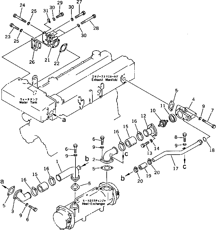 Схема запчастей Komatsu SA6D110-1EE - ВОДН. ГИДРОЛИНИЯ ГОЛОВКА ЦИЛИНДРОВ