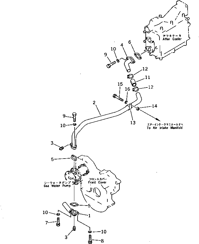 Схема запчастей Komatsu SA6D110-1EE - SEA ВОДН. ГИДРОЛИНИЯ(/) ГОЛОВКА ЦИЛИНДРОВ
