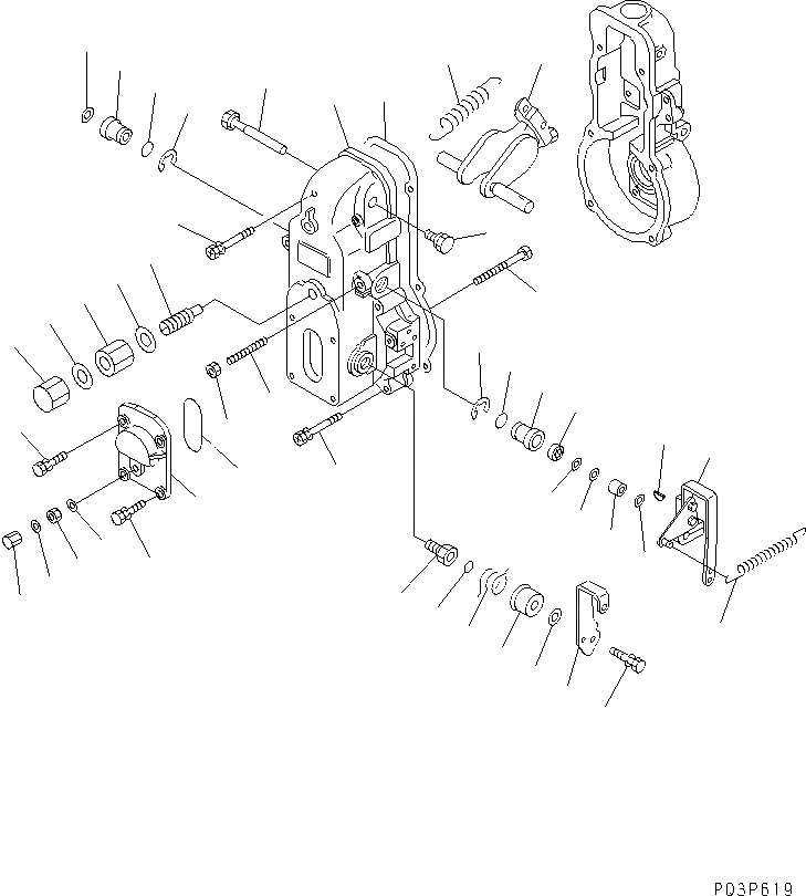 Схема запчастей Komatsu SA6D110-1EE - ТОПЛ. НАСОС(РЕГУЛЯТОР)(/) ТОПЛИВН. СИСТЕМА