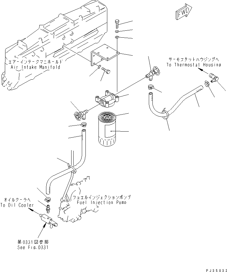 Схема запчастей Komatsu SA6D110-1F - АНТИКОРРОЗ. ЭЛЕМЕНТ И ТРУБЫ СИСТЕМА ОХЛАЖДЕНИЯ