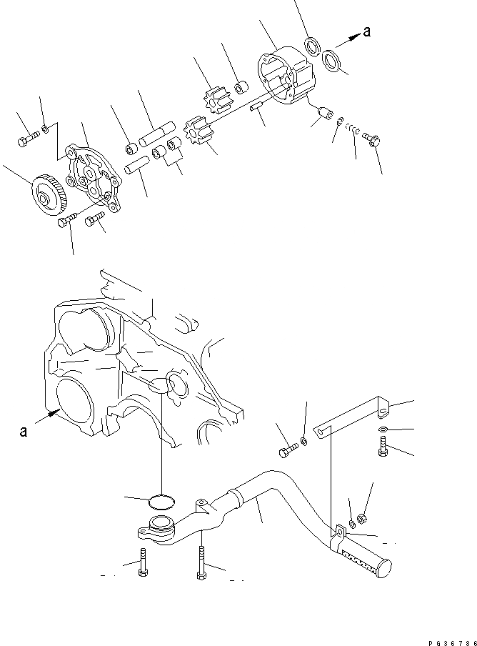 Схема запчастей Komatsu SA6D117-1W - LUBLICATING МАСЛ. НАСОС И ВСАСЫВ. PIPE СИСТЕМА СМАЗКИ МАСЛ. СИСТЕМА