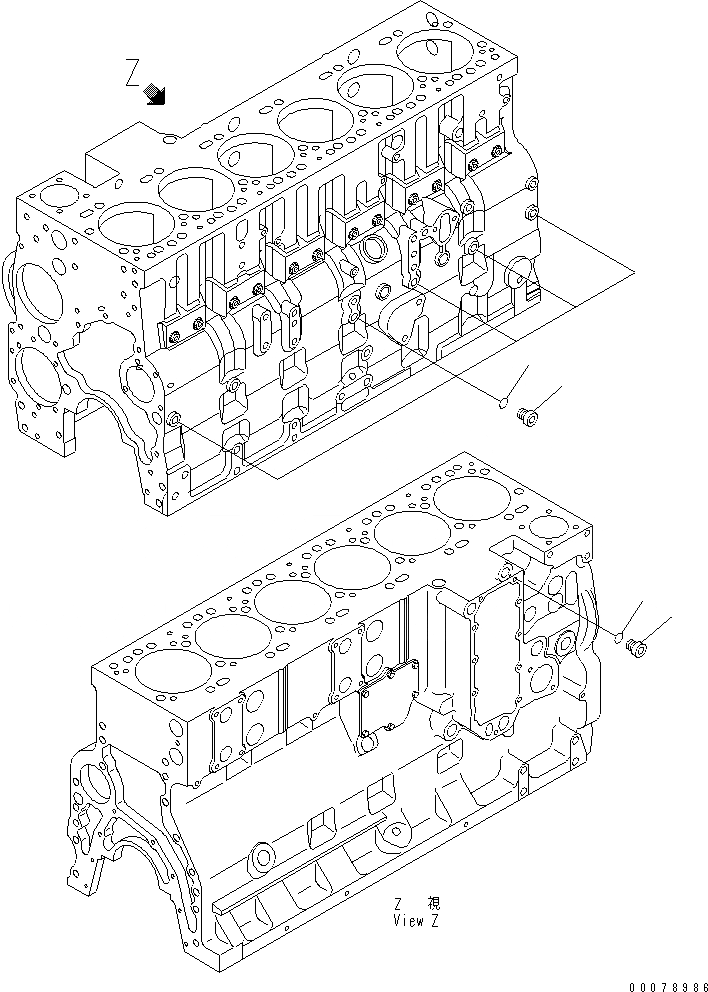 Схема запчастей Komatsu SA6D114E-2 - БЛОК ЦИЛИНДРОВ LUBRICANT ТРУБЫ ДВИГАТЕЛЬ