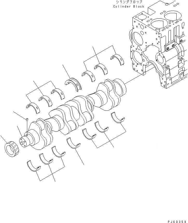 Схема запчастей Komatsu SA6D114E-2 - КОЛЕНВАЛ ДВИГАТЕЛЬ