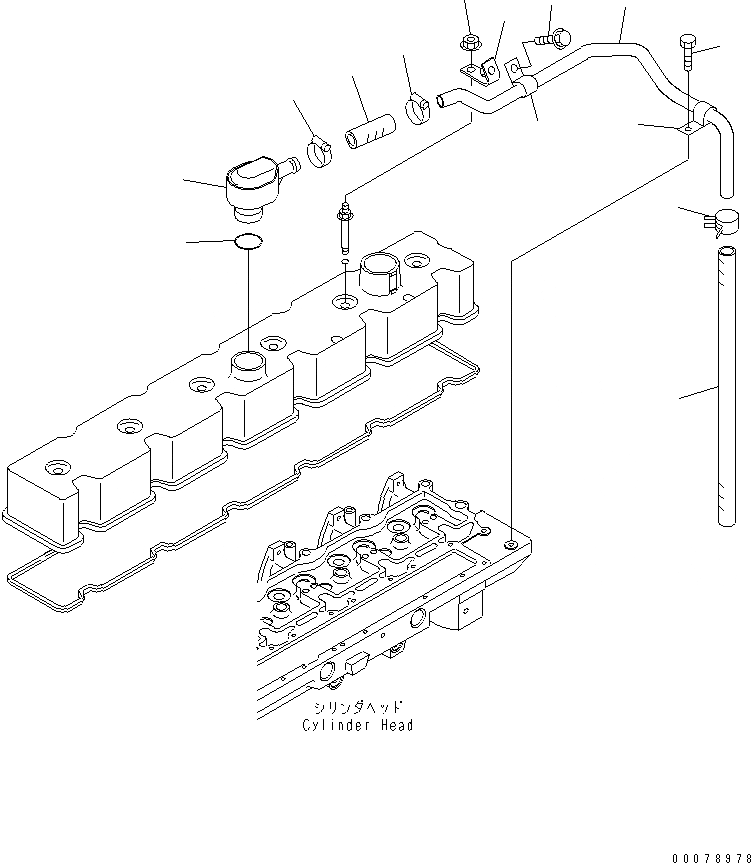 Схема запчастей Komatsu SA6D114E-2-TR - САПУН И ШЛАНГИ ДВИГАТЕЛЬ