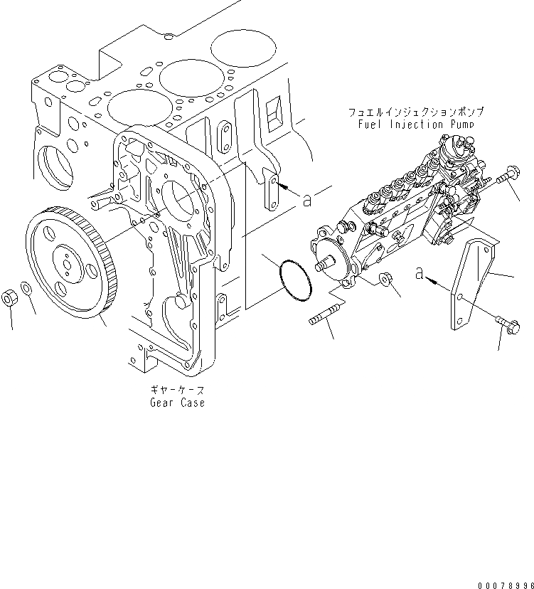 Схема запчастей Komatsu SA6D114E-2-TR - КРЕПЛЕНИЕ ТОПЛ. НАСОСА ДВИГАТЕЛЬ