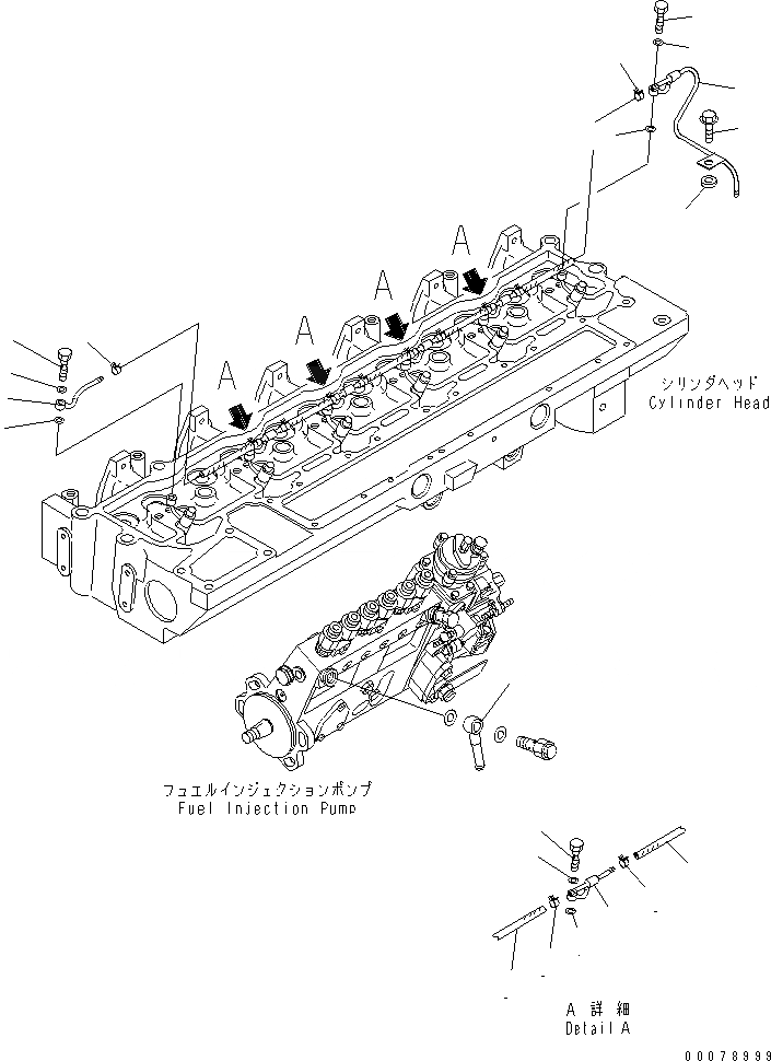 Схема запчастей Komatsu SA6D114E-2-TR - ТОПЛИВН. ТРУБКИ ВПРЫСКА ДВИГАТЕЛЬ