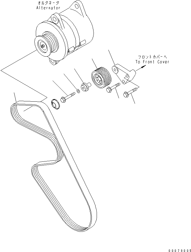 Схема запчастей Komatsu SA6D114E-2-TR - ПРИВОД ВОДЯН. ПОМПЫ РЕМЕНЬ ДВИГАТЕЛЬ