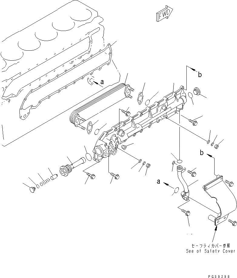 Схема запчастей Komatsu SA6D108-1C-7H - МАСЛООХЛАДИТЕЛЬ(№-) ДВИГАТЕЛЬ