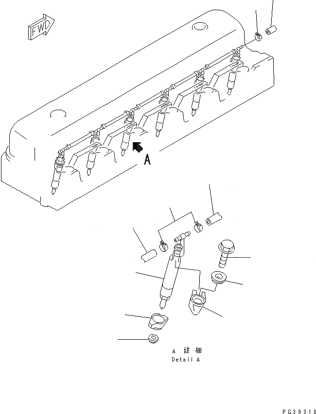 Схема запчастей Komatsu SA6D108-1C-7H - ФОРСУНКА(№-) ДВИГАТЕЛЬ