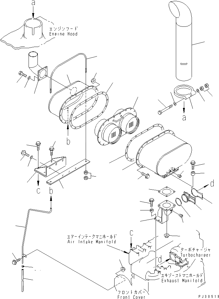 Схема запчастей Komatsu SA6D108-1C-7T - ГЛУШИТЕЛЬ (КЕРАМИЧ. ТИП)(№-) ДВИГАТЕЛЬ