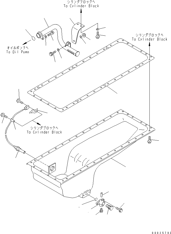 Схема запчастей Komatsu SA6D140E-3J-7 - МАСЛЯНЫЙ ПОДДОН И ВСАСЫВАЮЩИЙ ПАТРУБОК (С ПОДОГРЕВАТЕЛЬ ХЛАДАГЕНТА)(№7-) ДВИГАТЕЛЬ