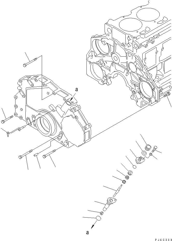 Схема запчастей Komatsu SA6D125E-2A-KU - ПЕРЕДН. КРЫШКАКРЕПЛЕНИЕ(№778-) ДВИГАТЕЛЬ