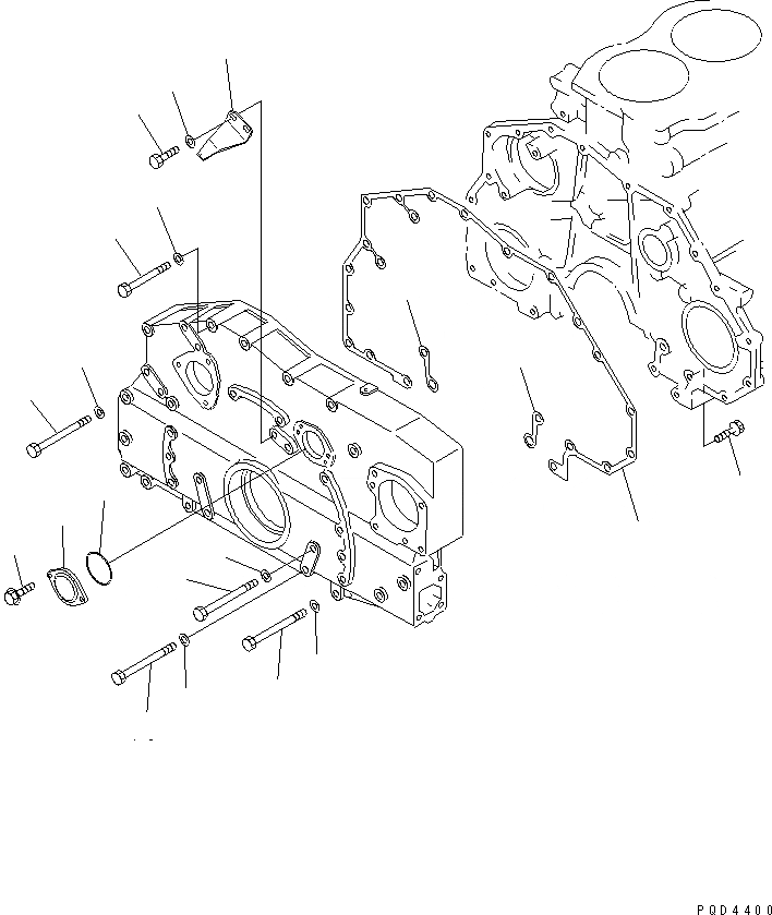 Схема запчастей Komatsu SA6D125-1HH - ПЕРЕДН. КРЫШКАЭЛЕМЕНТЫ КРЕПЛЕНИЯ ДВИГАТЕЛЬ