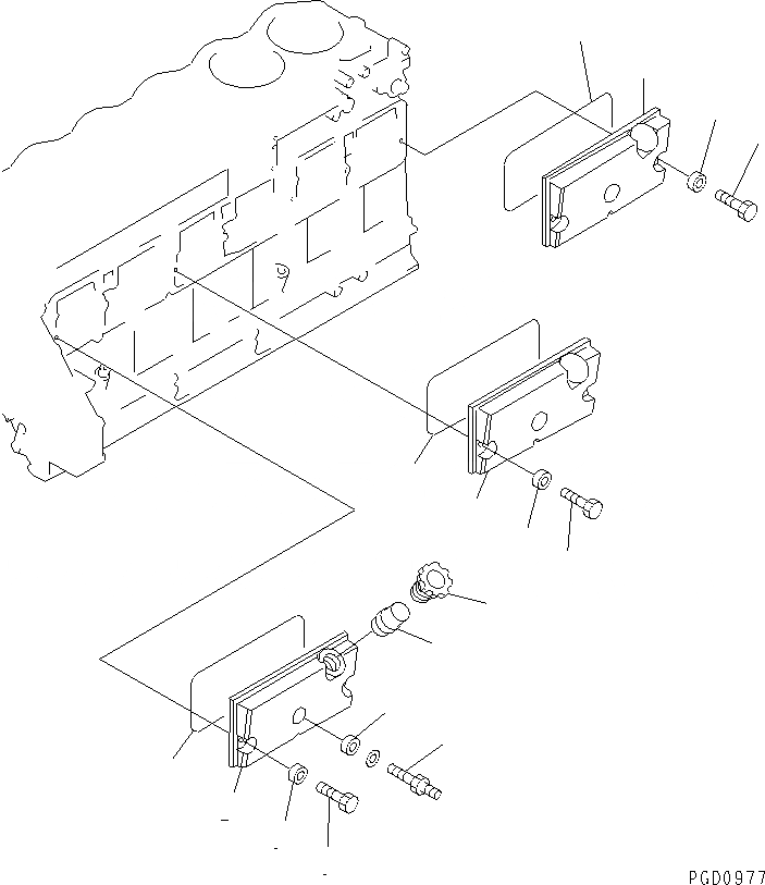 Схема запчастей Komatsu SA6D125-1HH - КРЫШКА ТОЛКАТЕЛЕЙ КЛАПАНА ДВИГАТЕЛЬ
