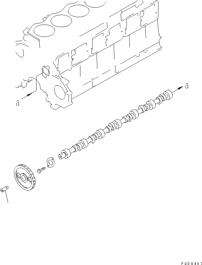 Схема запчастей Komatsu SA6D125-1HH - РАСПРЕДВАЛ КОМПОНЕНТЫ ДВИГАТЕЛЬ