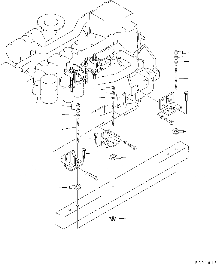 Схема запчастей Komatsu SA6D125-1HH - MARINE КРЕПЛЕНИЕ ДВИГАТЕЛЯ ДВИГАТЕЛЬ