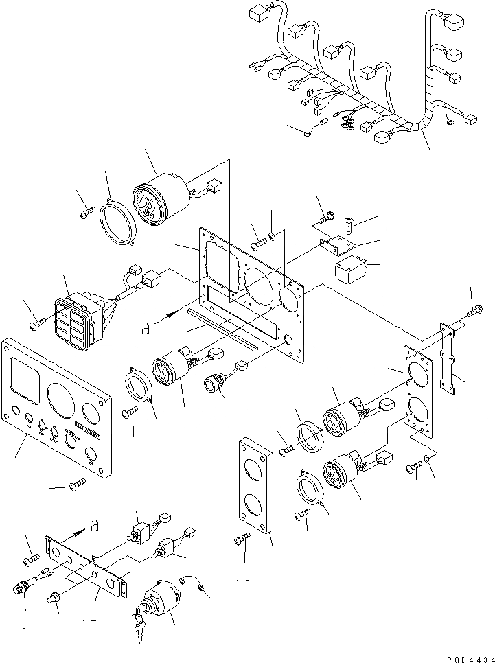 Схема запчастей Komatsu SA6D125-1HH - ПАНЕЛЬ ПРИБОРОВ(№-) ДВИГАТЕЛЬ